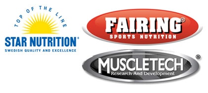 Star Nutrition, Fairing och MuscleTech - nya märken på sidan