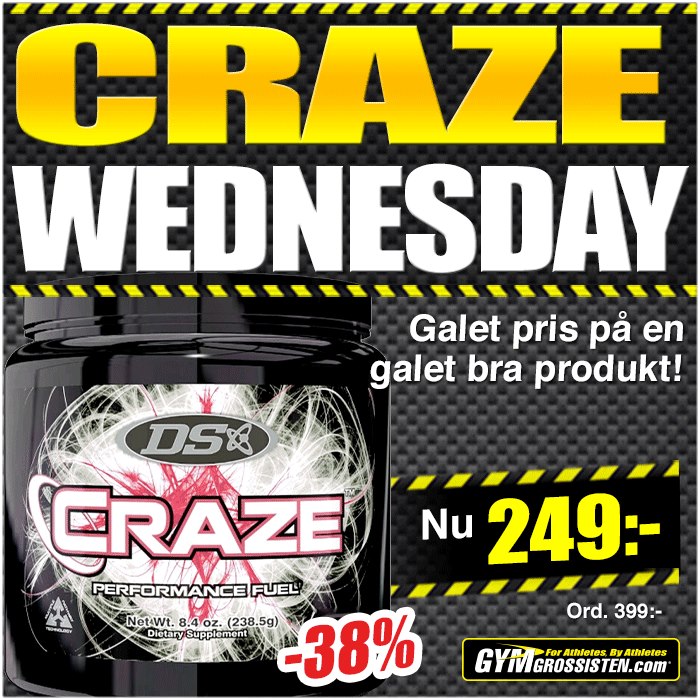 Rabatt på Craze hos Gymgrossisten idag, endast 249 kr! Billigt