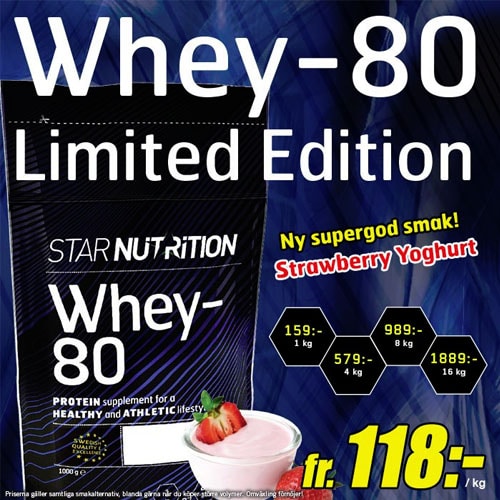 Whey-80 Stawberry yoghurt från Star Nutrition