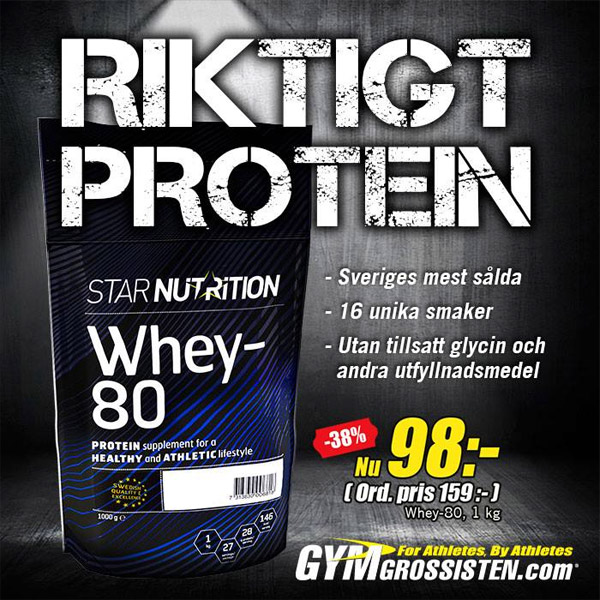 1 kg Star Nutrition Whey-80 för endast 98 kr hos Gymgrossisten